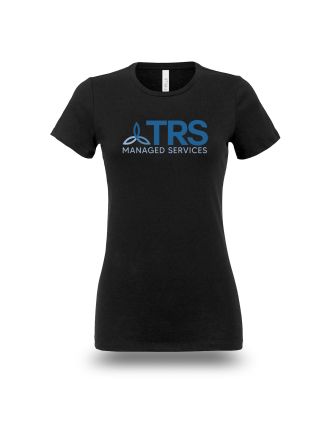 Bella + Canvas Women's Relaxed Fit - Black w/ Managed Services logo in Full Color