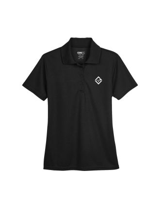 CORE365 Ladies Origin Performance Pique Polo - Black w/ TRS Diamond Logo