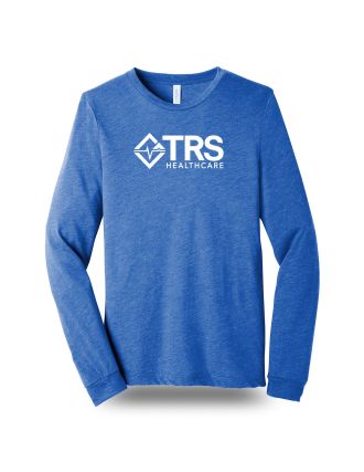 Bella + Canvas Unisex Triblend Long Sleeve Tee - Blue w/ TRS logo