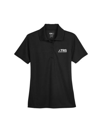 CORE365 Ladies Origin Performance Pique Polo - Black w/ Managed Services Logo
