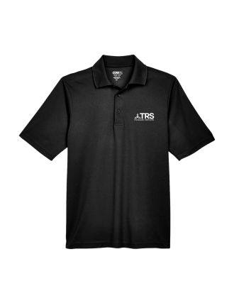 CORE365 Men's  Origin Performance Pique Polo - Black w/ Managed Services Logo