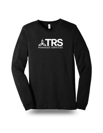 Bella + Canvas Unisex Triblend Long Sleeve Tee - Black w/ Managed Services logo