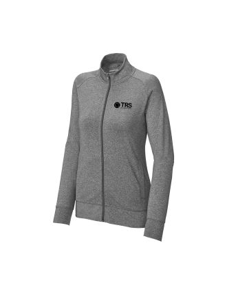 Sport-Tek Ladies Sport Wick Stretch Full-Zip Cadet Jacket - Grey w/ TRS International Logo